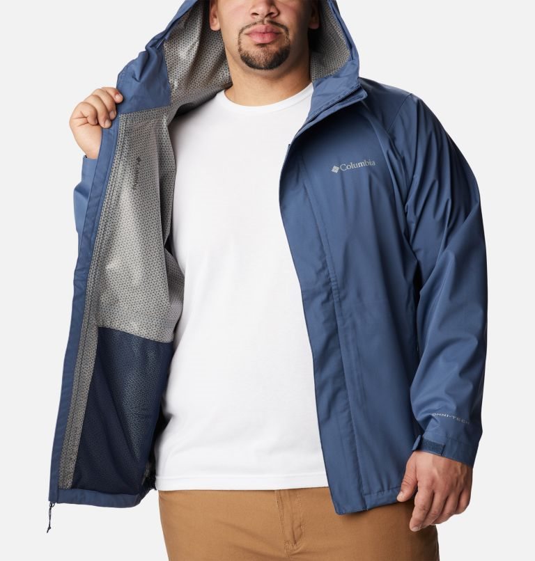 Men's Columbia Earth Explorer Shell Jackets Navy | Plus Size CA-M4386